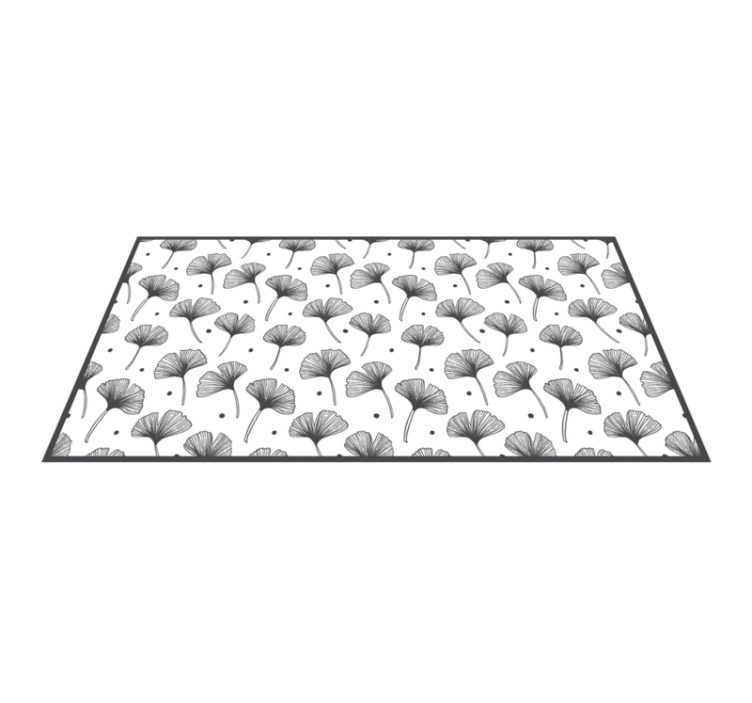 Vinylteppich Vintage Ginkgoblätter weißes Muster - TenStickers