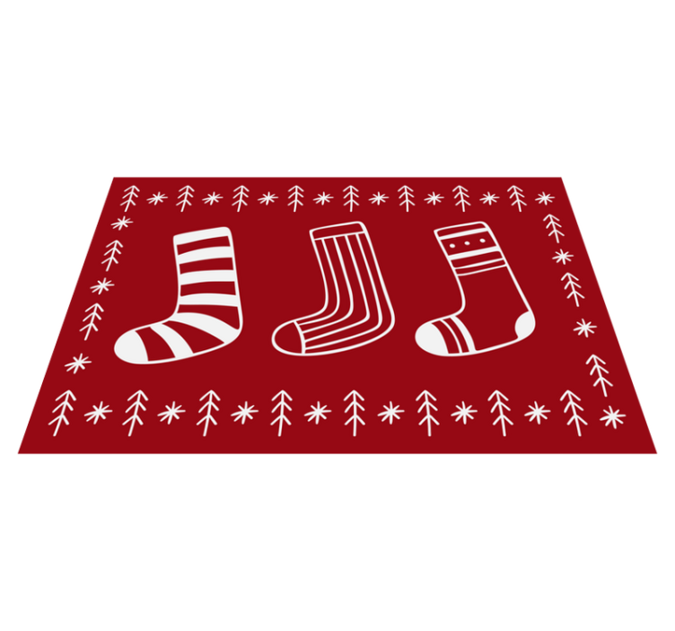 Vinyl Teppich Weihnachten rote faustsocken - TenStickers