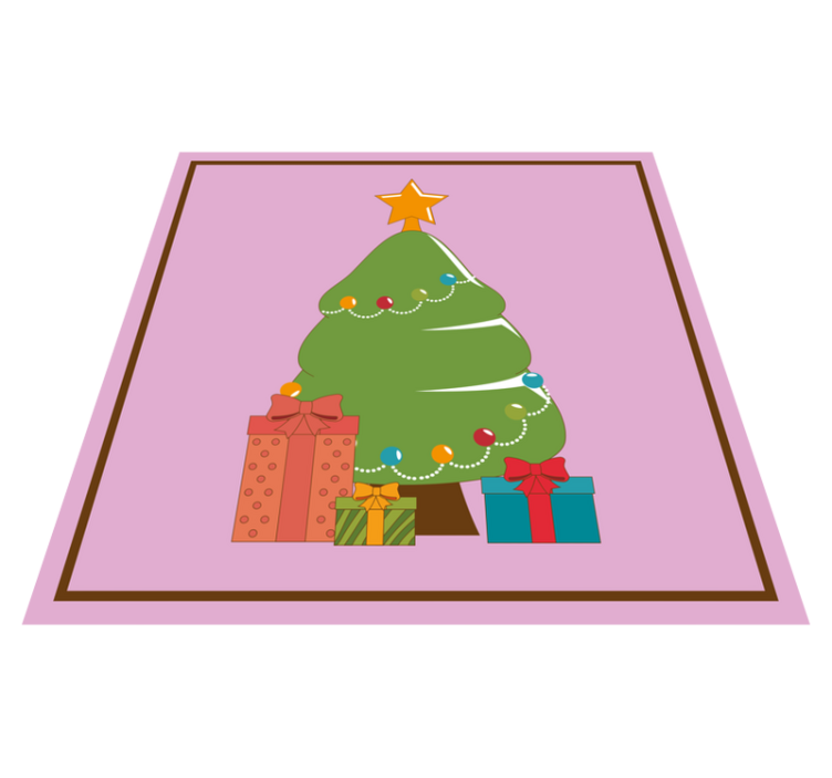 Vinyl teppich weihnachten mit baum und geschenken - TenStickers