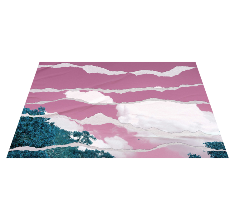 Vinyl Teppich Natur rosa zerrissener himmel - TenStickers