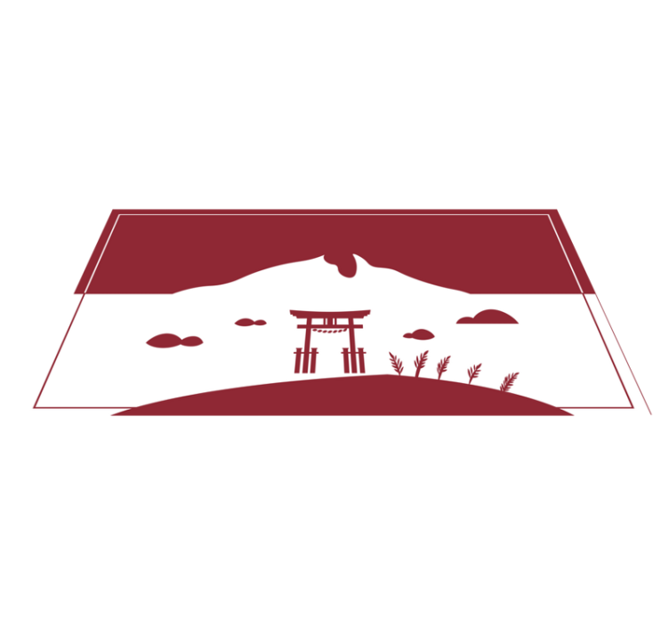 Vinyl Teppich Weltkarte japanische landschaft - TenStickers