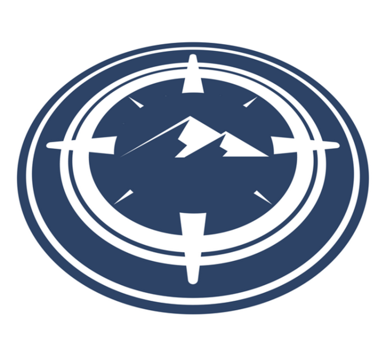 Vinyl Teppich rund kompass-berg-design - TenStickers