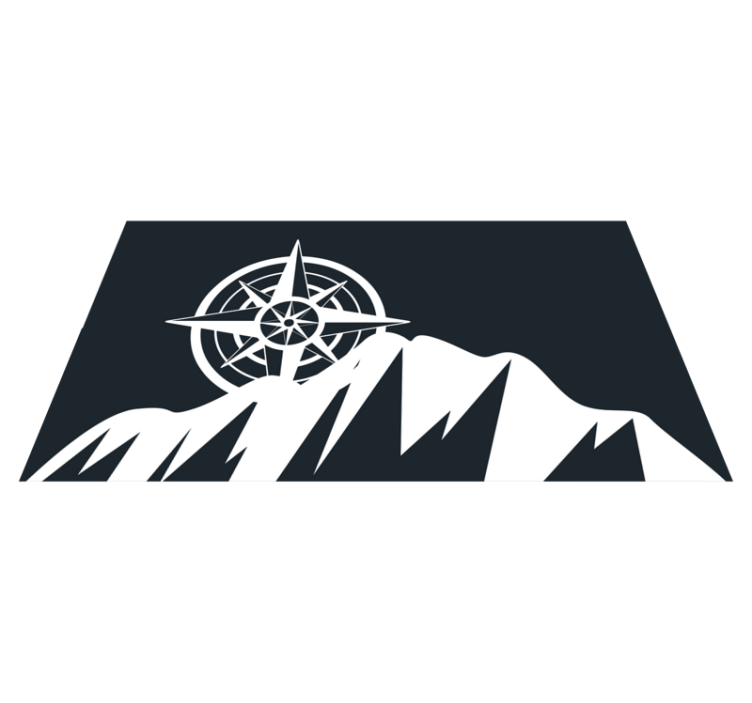 Vinyl Teppich modern kompass berg kunstwerk - TenStickers