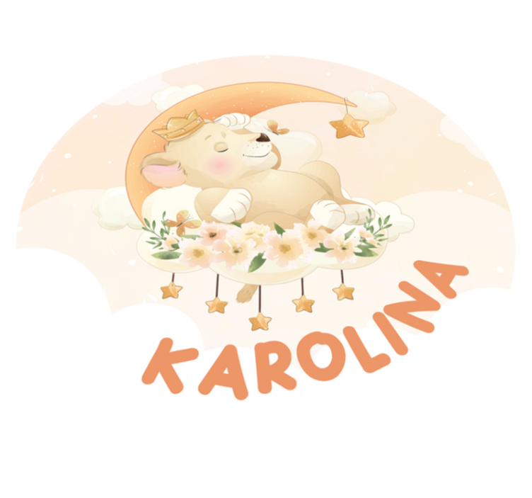 Vinyl Teppich mit Namen schläfriger löwe - TenStickers