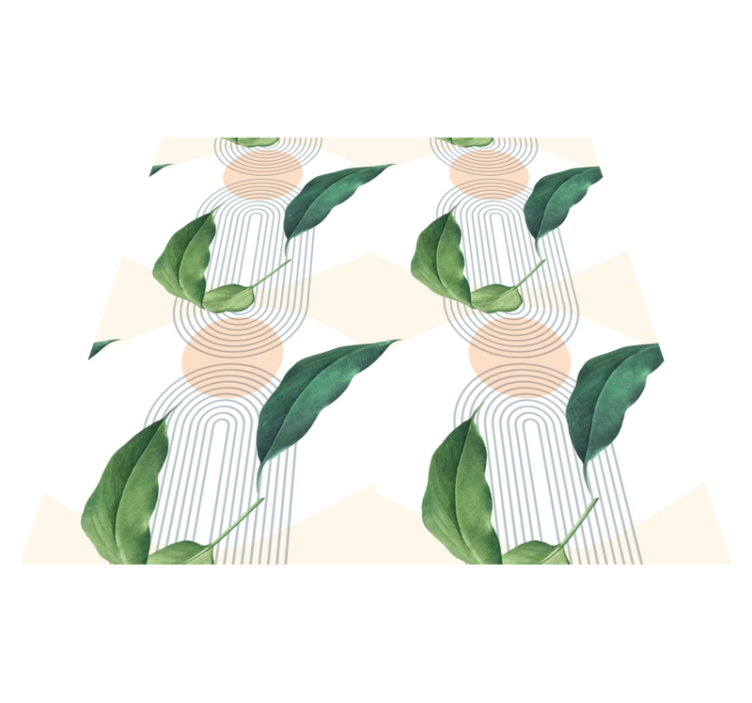 Vinyl Teppich Natur blattmuster mit geometrischen mustern - TenStickers