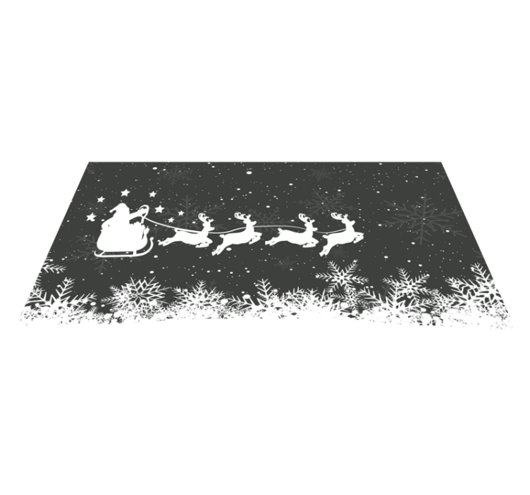 Vinyl teppich weihnachten weihnachtsmann schlitten szene - TenStickers