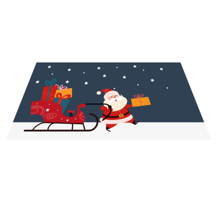 Vinyl Teppich Weihnachten santas fröhlicher schlitten - TenStickers