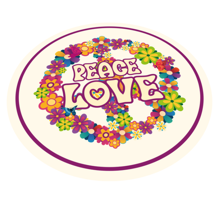 Vinyl Teppich Blumen friedliche botschaft - TenStickers