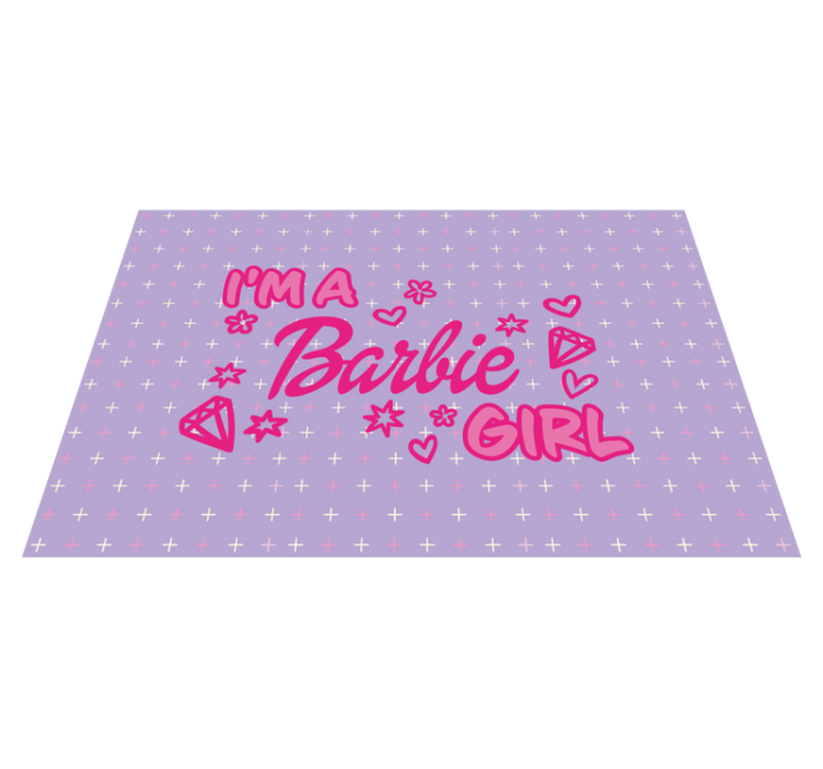 Vinyl Teppich Kinderzimmer ich bin eine barbie - TenStickers