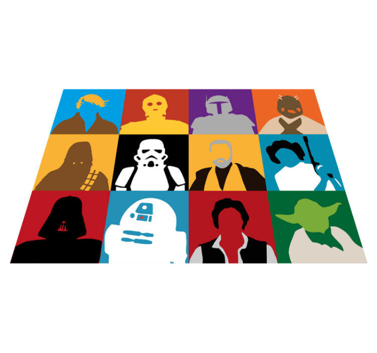 Vinyl Teppich kindlich ikonische charaktersilhouetten - TenStickers