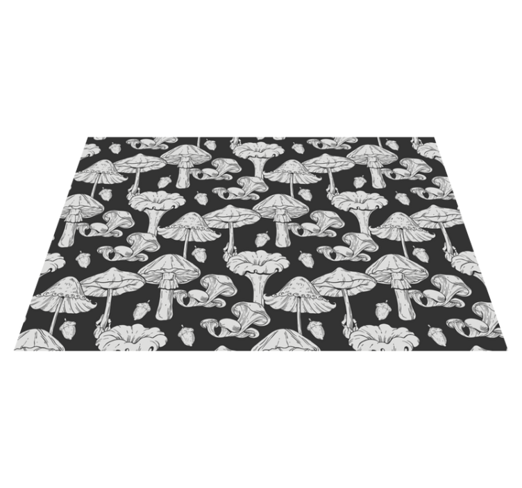 Vinylteppich Blumen Graue und schwarze abstrakte pilze - TenStickers