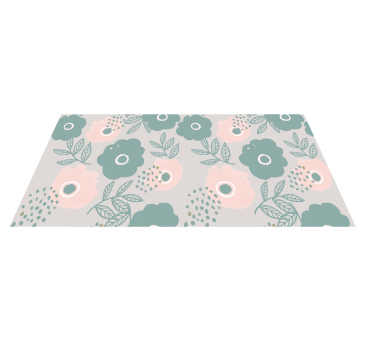 Vinyl Teppich Blumen florales blattelement - TenStickers