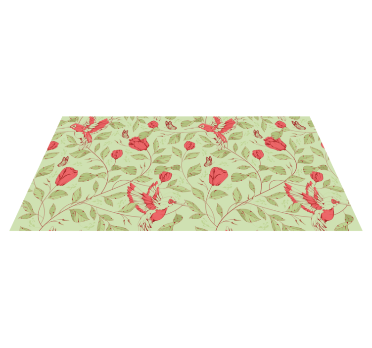 Vinyl Teppich Eingang kolibri-blumenmuster - TenStickers