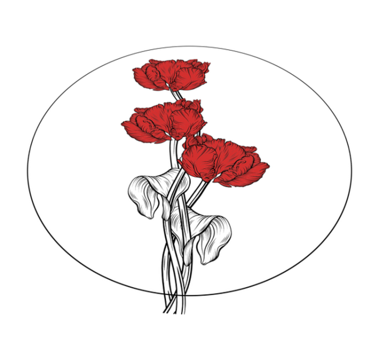Vinyl Teppich Bad rotes blumenarrangement - TenStickers