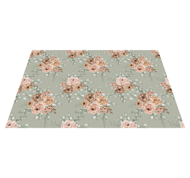 Vinyl Teppich Blumen pastellfarben muster - TenStickers