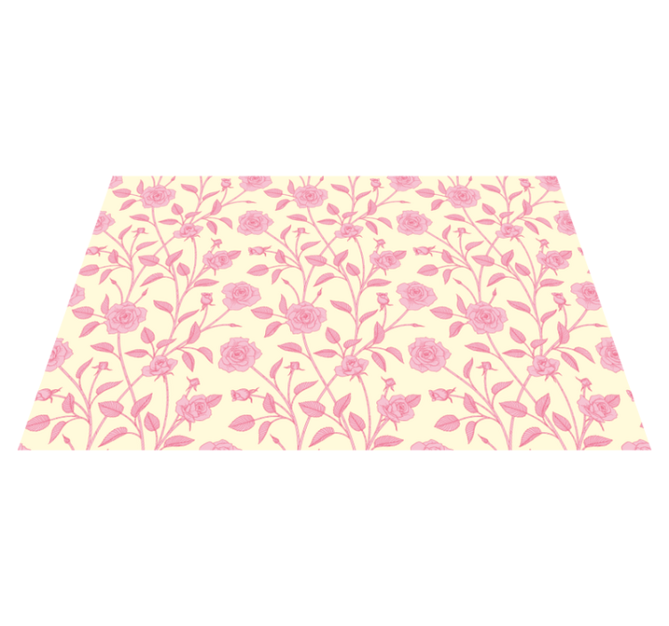 Vinyl teppich blumen mit charmanten rosa blüten - TenStickers