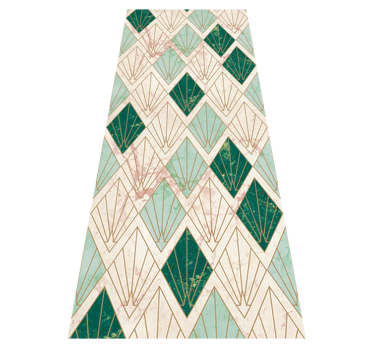 Art deco meergrün Muster fliesenteppich - TenStickers