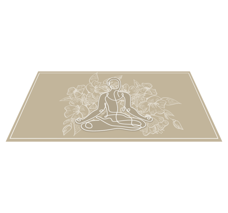 Vinyl Teppich Natur meditative blumensilhouette - TenStickers