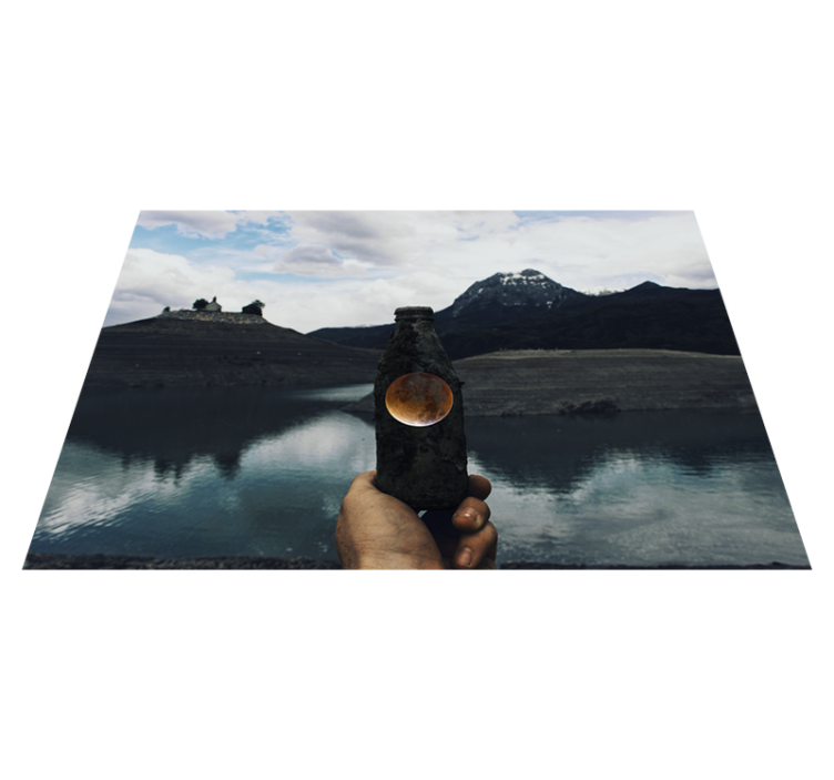 Vinyl Teppich Natur flaschenmondansicht - TenStickers