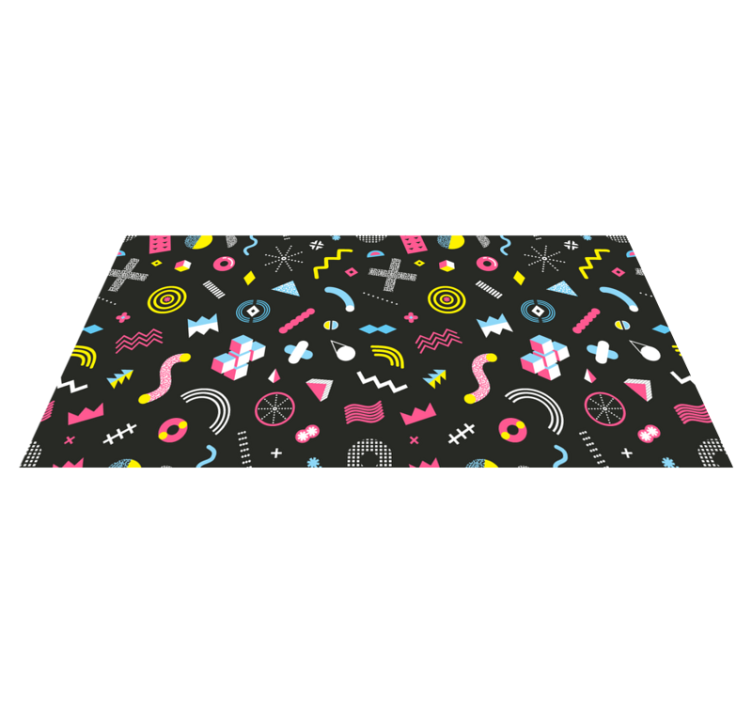 Vinylteppich geometrisch Memphis geometrisches buntes Muster - TenStickers