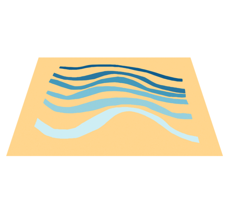 Vinyl Teppich minimalistisch geschwungenes wellenmotiv - TenStickers