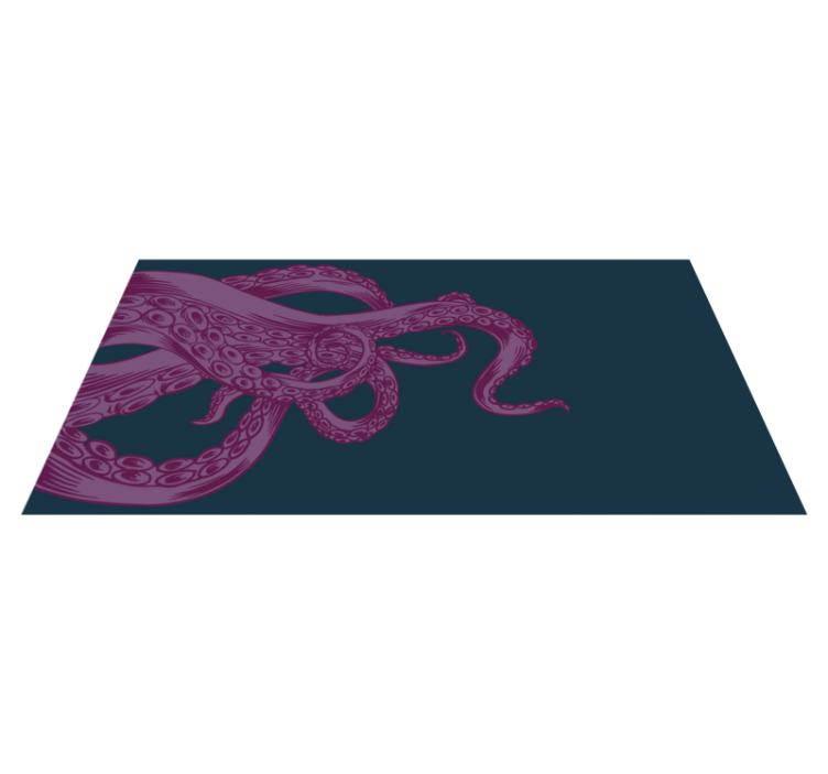 Vinylteppich Tier oktopus-Ornament-Overlay - TenStickers