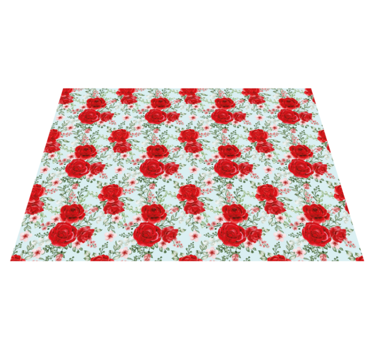 Vinyl Teppich Pflanzen rote Blumeneleganz - TenStickers
