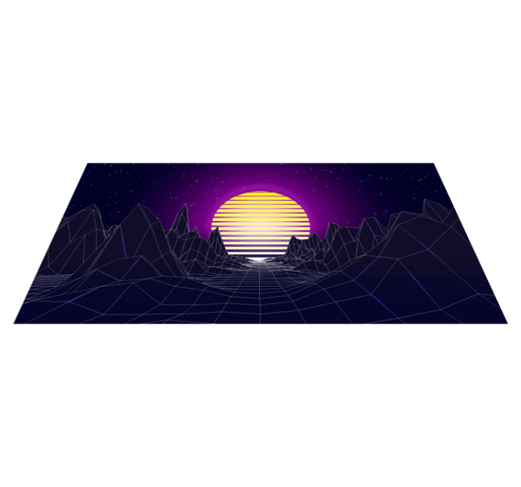 Vinyl Teppich modern retro-futuristische landschaft - TenStickers
