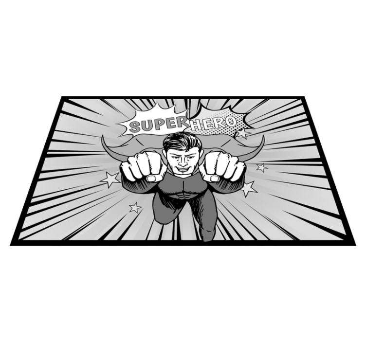 Vinyl Teppich Kinder dynamische superheldengrafik - TenStickers