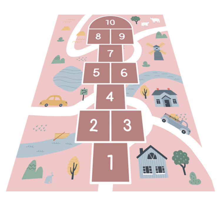 Vinyl teppich spiele kinderfreundliches hüpfspiel - TenStickers