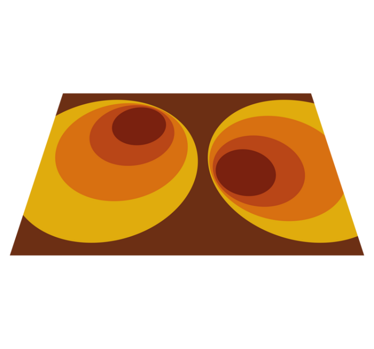 Vinylteppich Vintage 70er jahre kreisförmige orangefarbene Muster - TenStickers