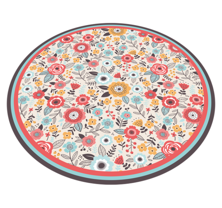 Vinyl Teppich Blumen florales kreisförmiges design - TenStickers