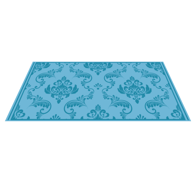 Vinyl Teppich blau barockes muster - TenStickers