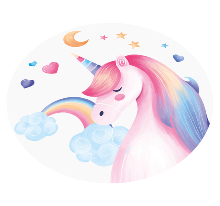 Vinyl Teppich kindlich einhorn fantasie - TenStickers