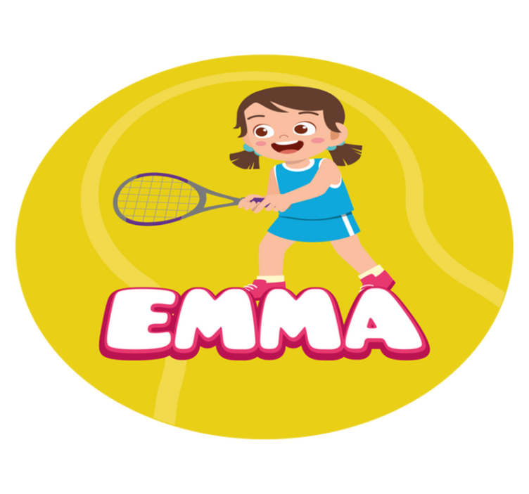 Vinyl Teppich mit Namen personalisiertes tennis - TenStickers