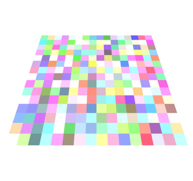 Vinylteppich geometrisch Bunte quadrate pixelmuster - TenStickers