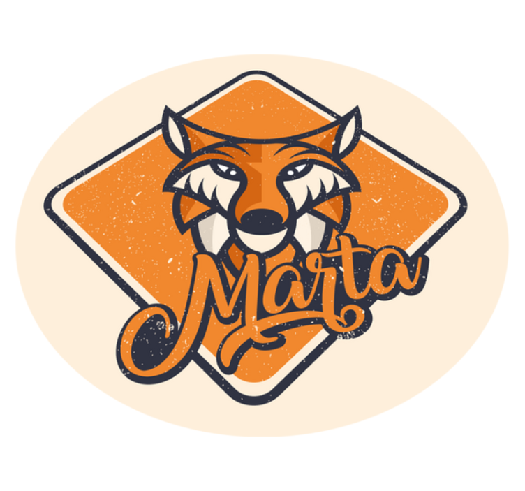 Vinyl Teppich mit Namen anpassbarer schlauer fuchs - TenStickers