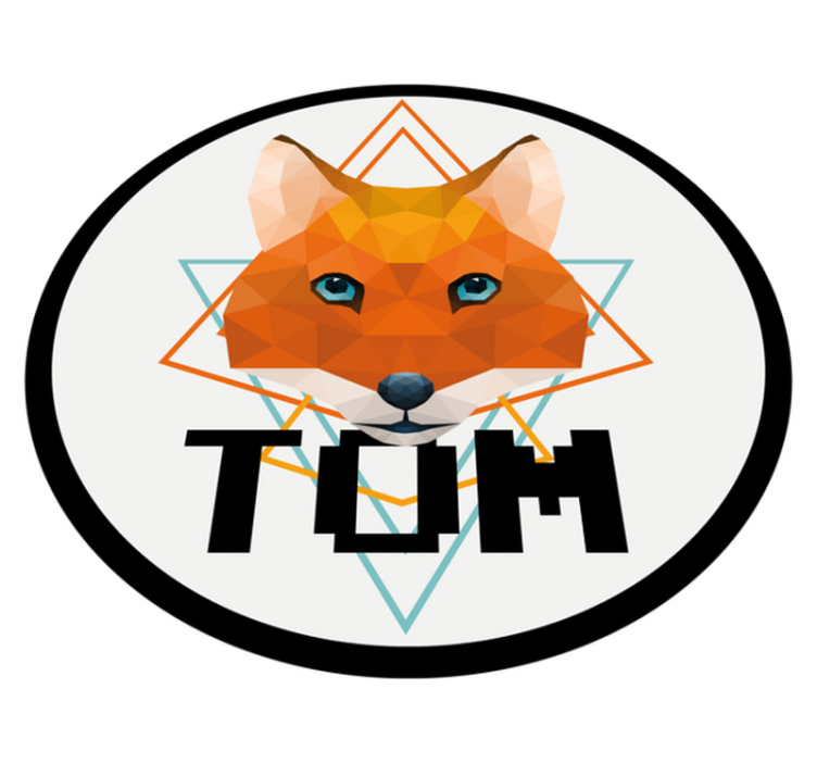 Vinyl Teppich mit Namen geometrischer fuchskreis - TenStickers