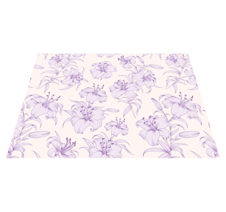 Vinyl Teppich Blumen lila blumenmuster - TenStickers