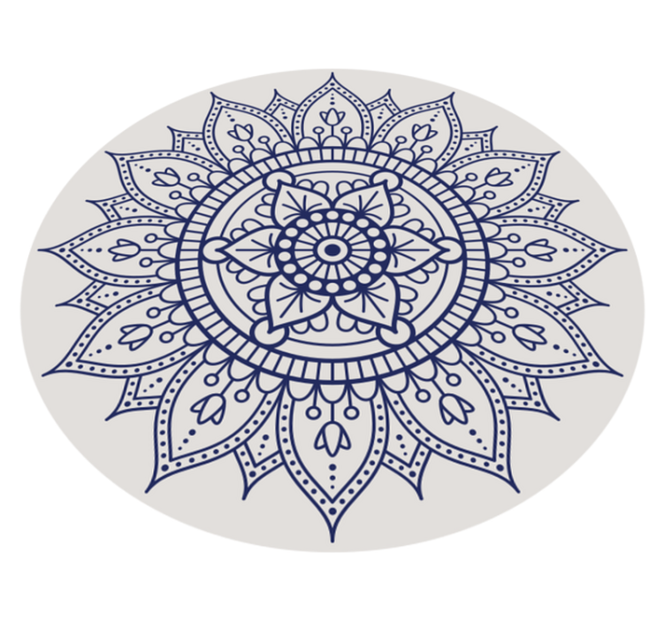 Vinyl Teppich Wohnzimmer kreisförmiges mandala-bodendekor - TenStickers