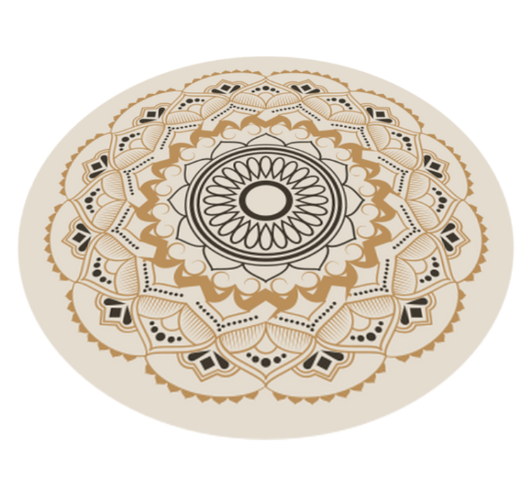 Vinylteppich Mandala beigefarbenes mandala-runddesign - TenStickers