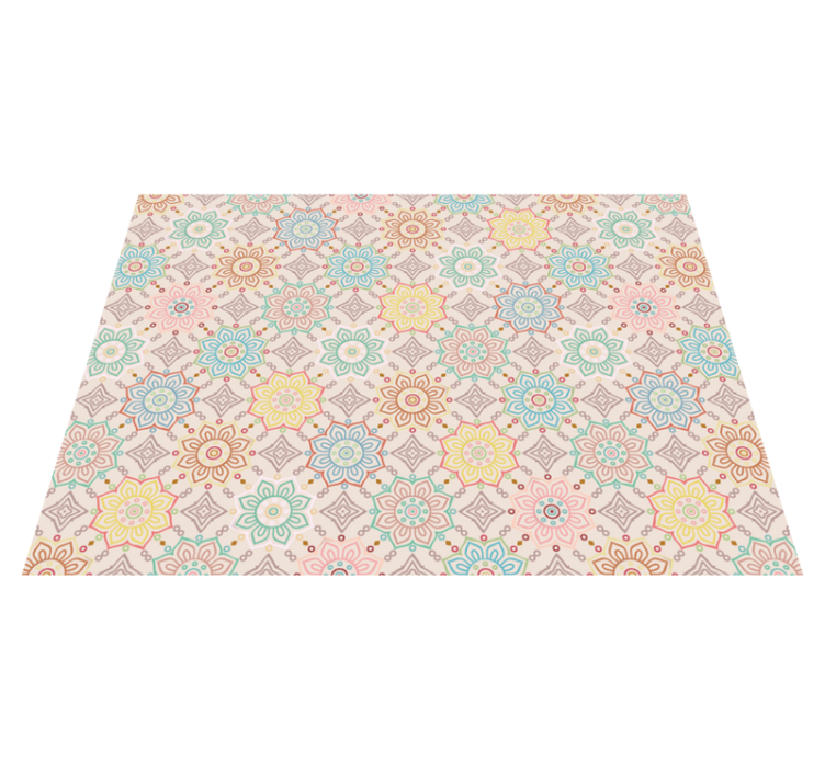Vinyl Teppich Blumen geometrisches Mandala-Muster - TenStickers