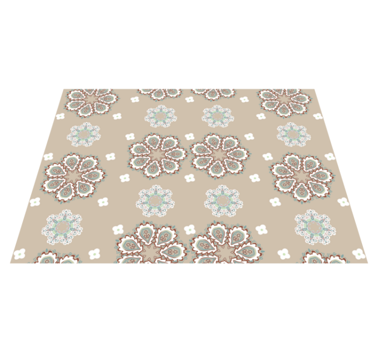 Vinyl Teppich Blumen mosaik Blumiges Elegantes Muster - TenStickers