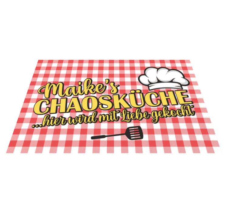 Vinylteppich mit Name Chaosküche - TenStickers