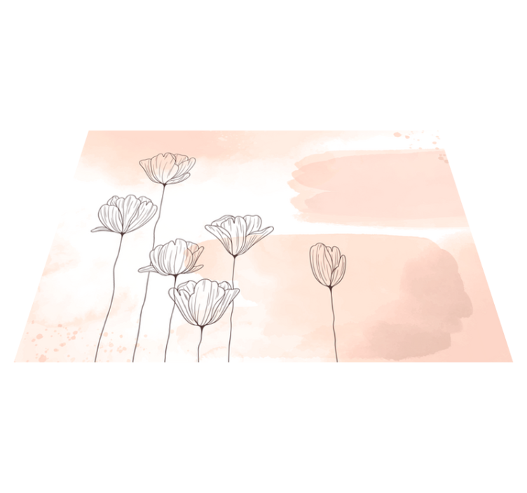 Vinylteppich Blumen Blumen linie - TenStickers