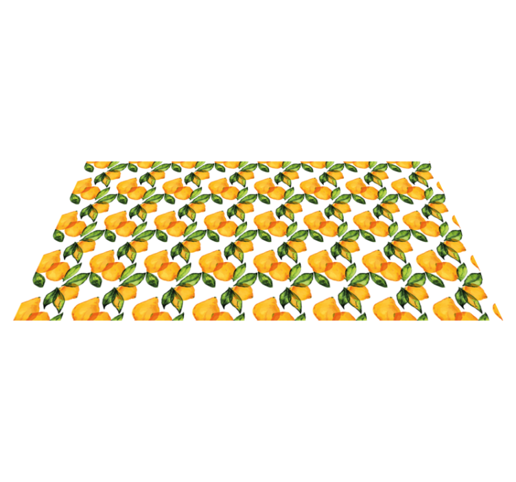 Vinylteppich Blumen Zitrone im mediterranen stil - TenStickers