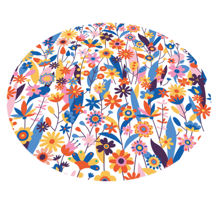Vinyl Teppich Natur Blumen mehrfarbig - TenStickers