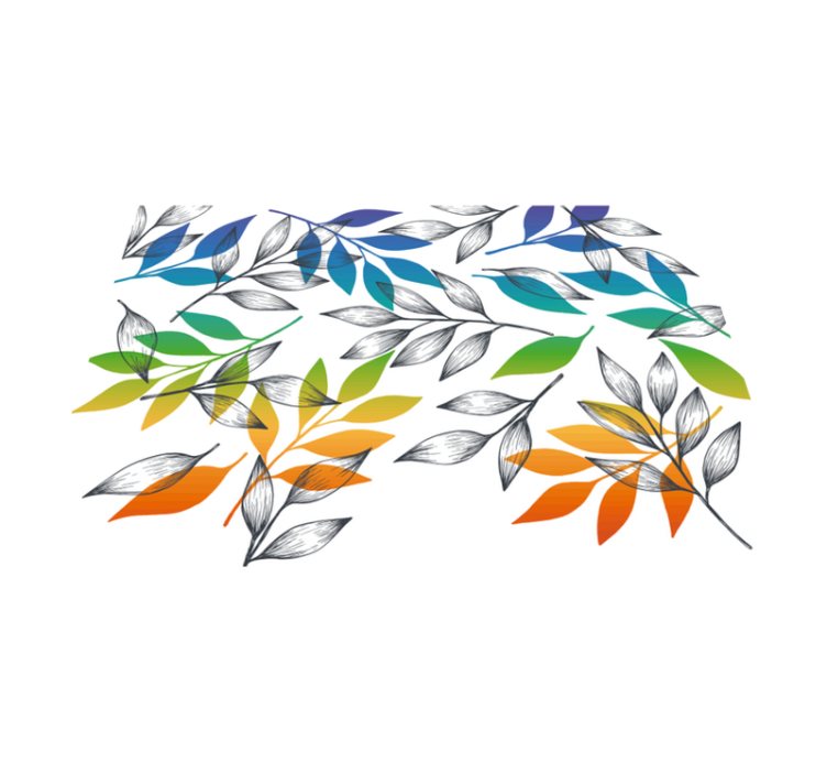 Vinylteppich Blumen regenbogenfarbene Blätter - TenStickers