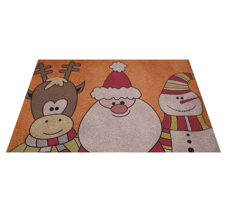 Vinyl Teppich Weihnachten reindeer, Santa und Schneemann - TenStickers