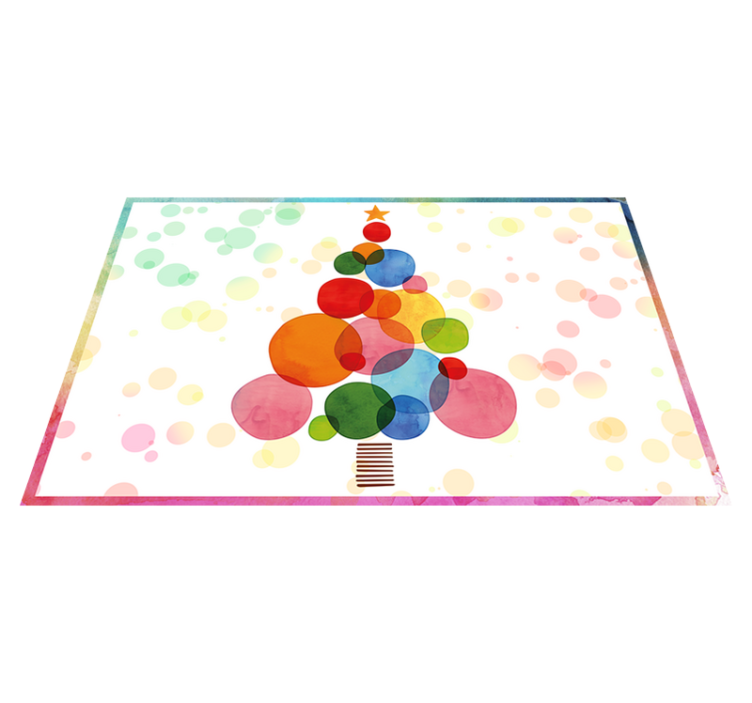 Vinyl Teppich Weihnachten wasserfarbene Fichte - TenStickers